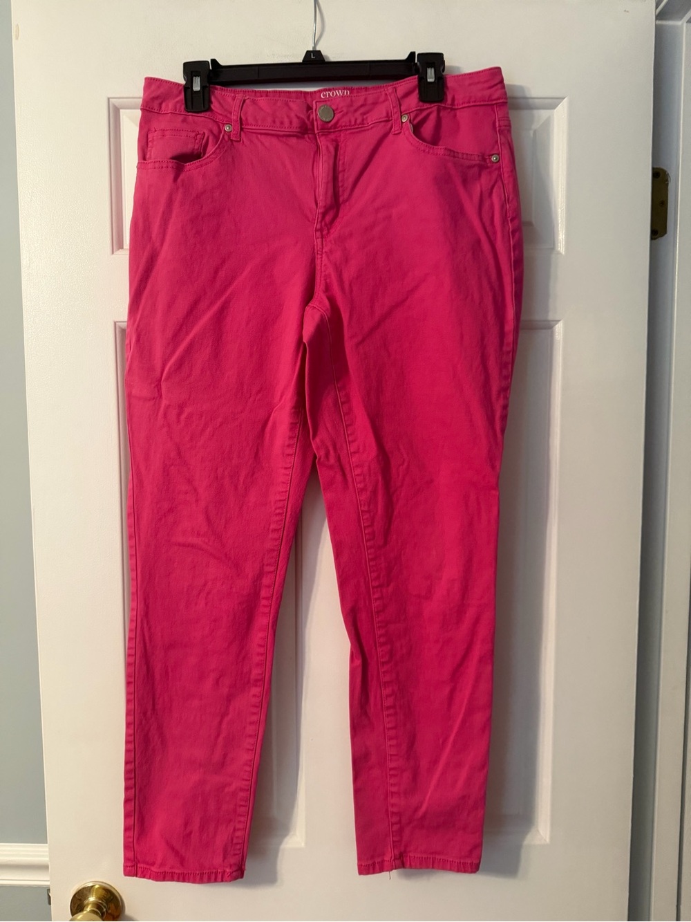 crown & ivy Hot Pink High-Rise Slim Jeans